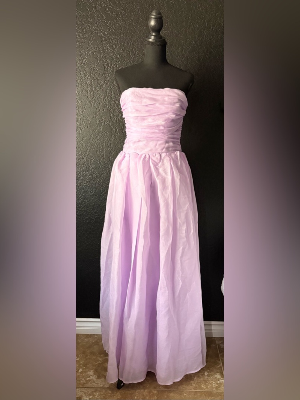 Fashion Nova Lilac Strapless Ruched Bodice Evening Gown